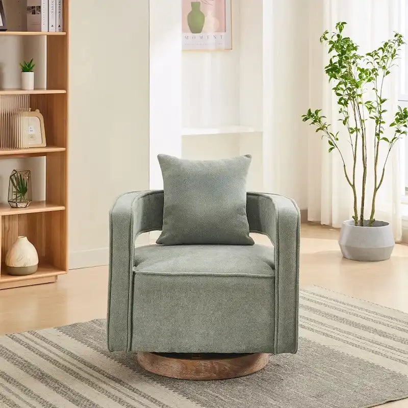 29.1W Swivel Accent Open Back Chair With Weathered Base