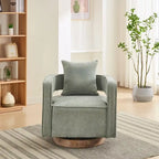 29.1W Swivel Accent Open Back Chair With Weathered Base