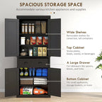 72 Kitchen Pantry, Tall Storage Cabinet, Freestanding Cupboard with Drawer, Doors and Adjustable Shelves