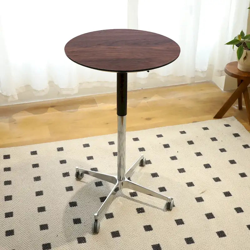 Adjustable Height Bar Table with 360° Swivel - Aluminum Base (24")