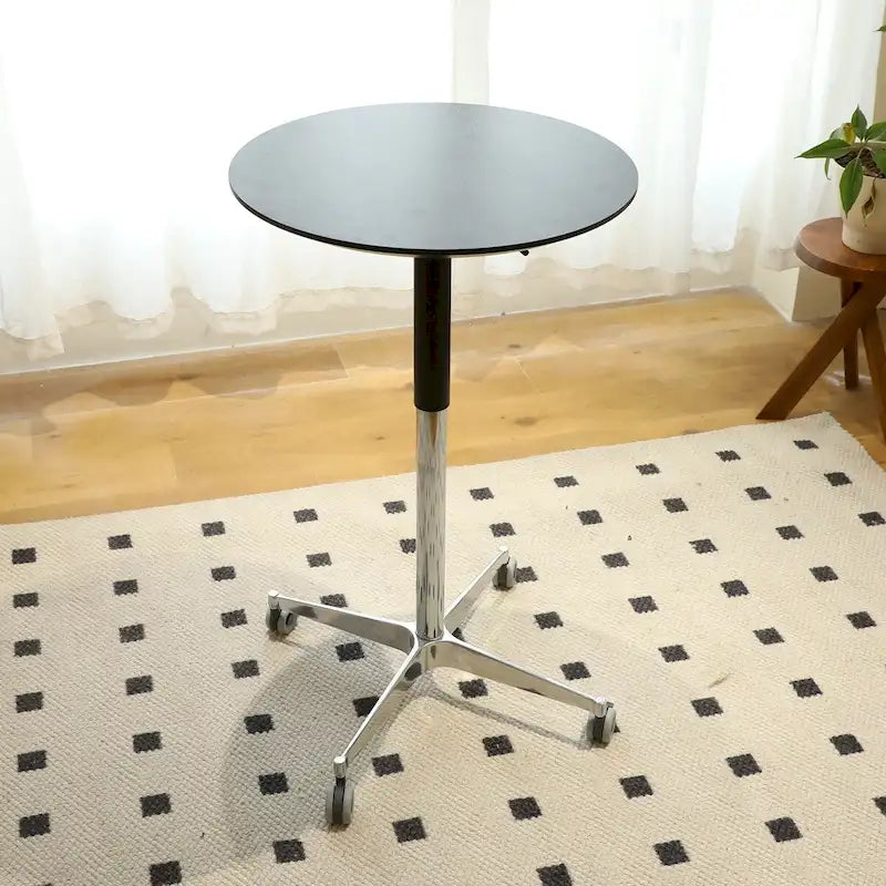 Adjustable Height Bar Table with 360° Swivel - Aluminum Base (24")