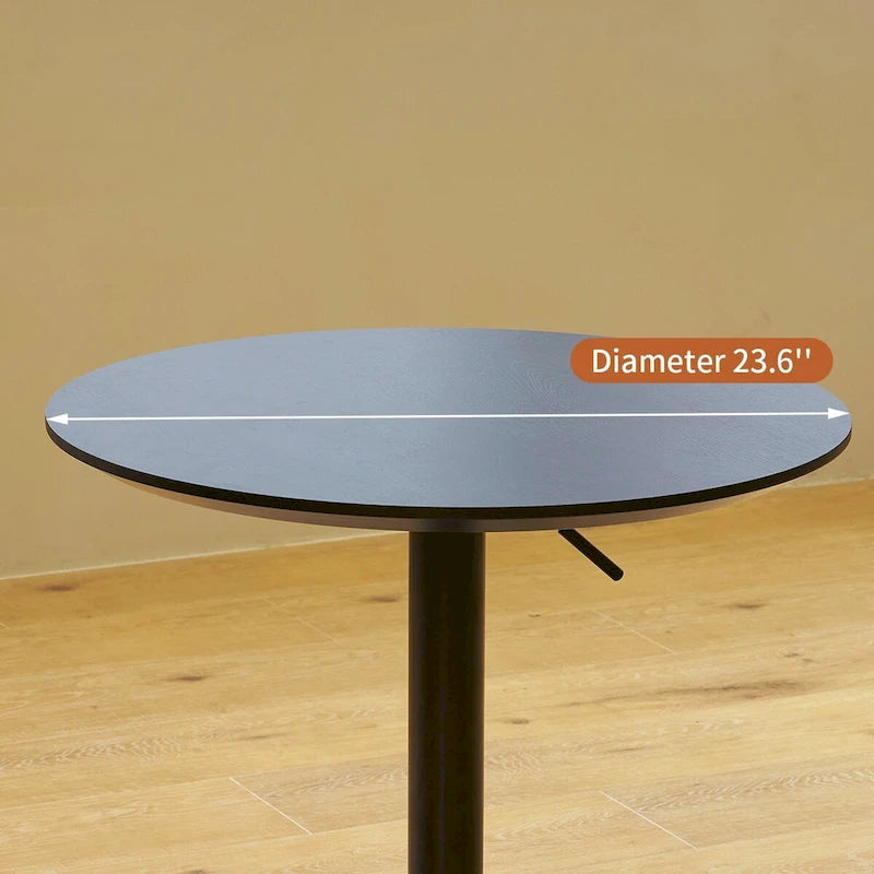 Adjustable Height Bar Table with 360° Swivel - Aluminum Base (24")