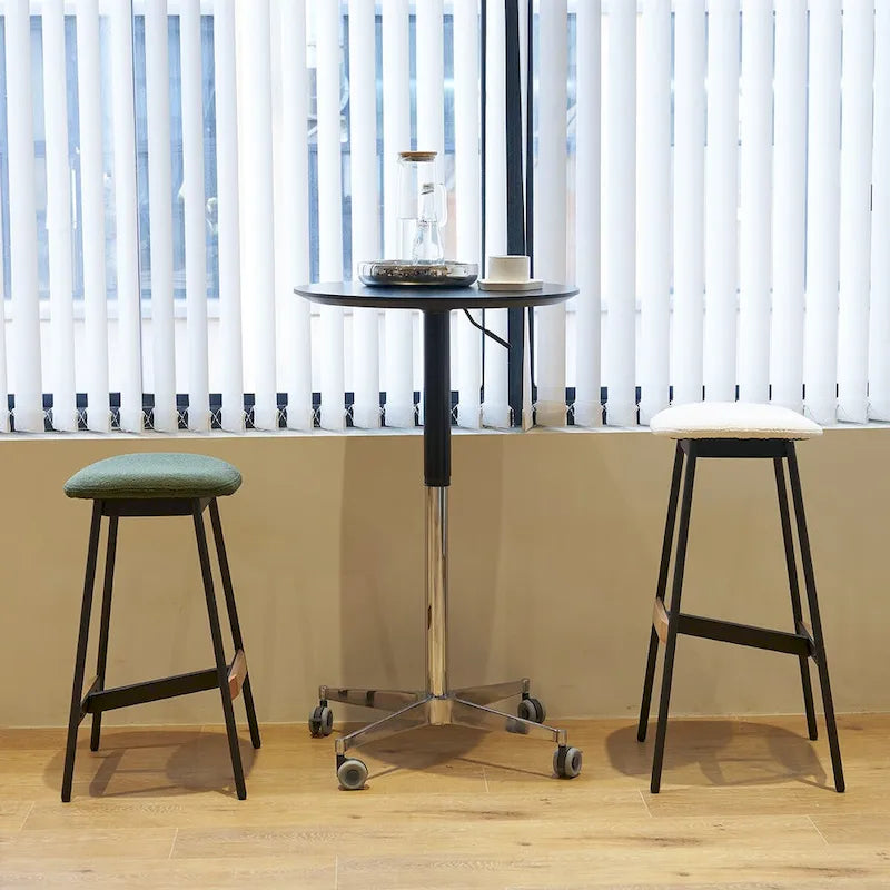 Adjustable Height Bar Table with 360° Swivel - Aluminum Base (24")