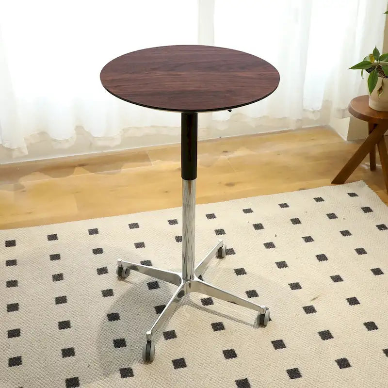 Adjustable Height Bar Table with 360° Swivel - Aluminum Base (24")