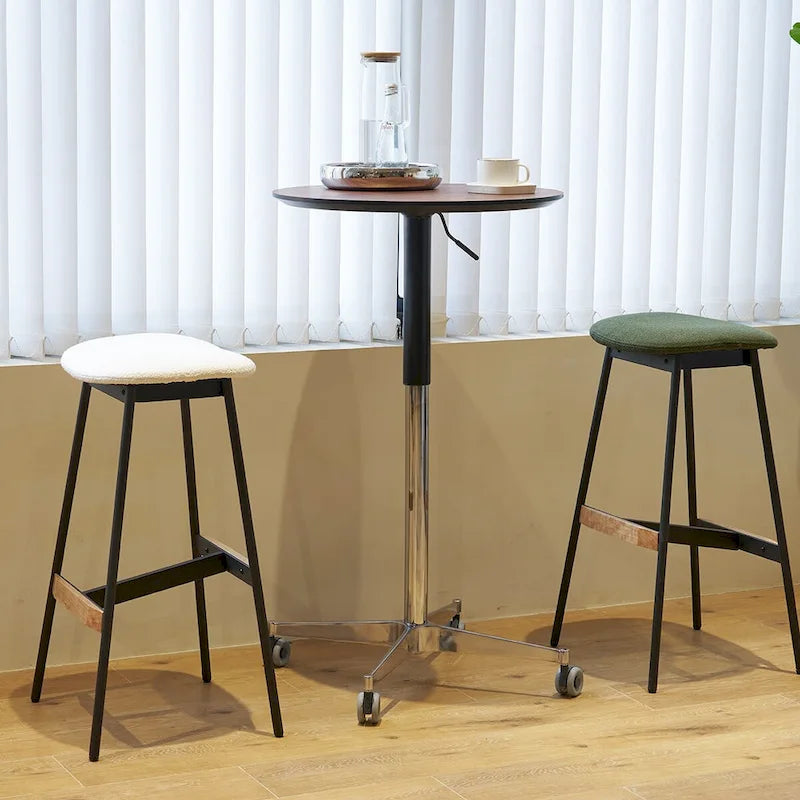 Adjustable Height Bar Table with 360° Swivel - Aluminum Base (24")