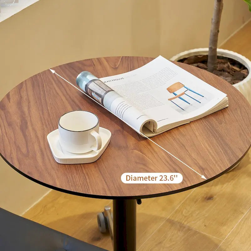 Adjustable Height Bar Table with 360° Swivel - Aluminum Base (24")