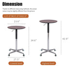 Adjustable Height Bar Table with 360° Swivel - Aluminum Base (24")