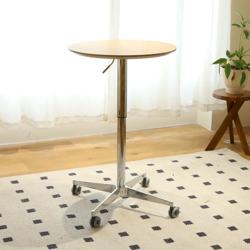 Adjustable Height Bar Table with 360° Swivel - Aluminum Base (24")
