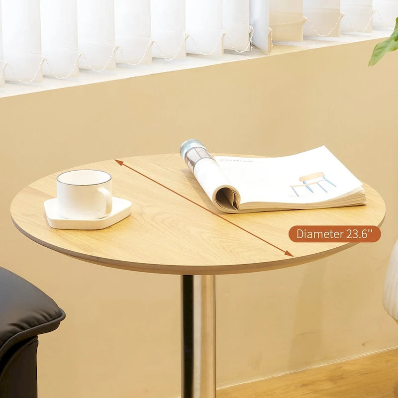 Adjustable Height Bar Table with 360° Swivel - Aluminum Base (24")