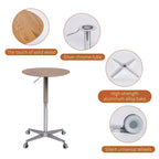 Adjustable Height Bar Table with 360° Swivel - Aluminum Base (24")