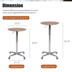 Adjustable Height Bar Table with 360° Swivel - Aluminum Base (24")