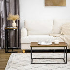 Industrial Coffee Table Set With Metal Frame & Adjustable Foot Pads