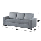 Corduroy Upholstered Convertible Sofa with Cushion Back