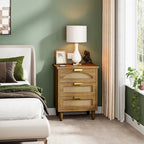 20-Inch Night Stand, 3-Drawer Wood Bedside Table Storage Cabinet for Bedroom, Green