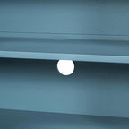 Natural Wood Console Table with Mirrored Doors - Acacia Legs