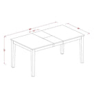 East West Furniture Nicoli Modern Dining Table - a Rectangle Kitchen Table Top with Butterfly Leaf (Finish Color Options)