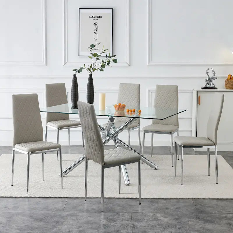 Dining chair, black chair and 6-piece set of