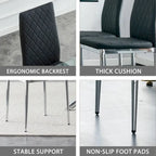 Dining chair, black chair and 6-piece set of