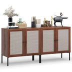 2 PCS Buffet Sideboard Wine Cabinet Cupboard with Adjustable Shelf
