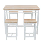 5-Piece Modern Kitchen Table with Four Bar Stools Bar Table Set 5PC