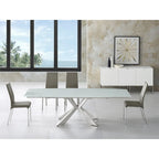 Casabianca Home Loto Set of 2 Dining Chair in Taupe Top Grain Leather