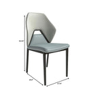 Eclat Leather Dining Chair in Black Iron Modern Upholstered Accent Kitchen Side Chair