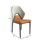 Eclat Leather Dining Chair in Black Iron Modern Upholstered Accent Kitchen Side Chair
