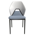 Eclat Leather Dining Chair in Black Iron Modern Upholstered Accent Kitchen Side Chair