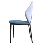 Eclat Leather Dining Chair in Black Iron Modern Upholstered Accent Kitchen Side Chair