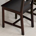 5 Piece Dining Room Table Set, Wooden Kitchen Table and Chairs for Dinette, Breakfast Nook, Chestnut Brown
