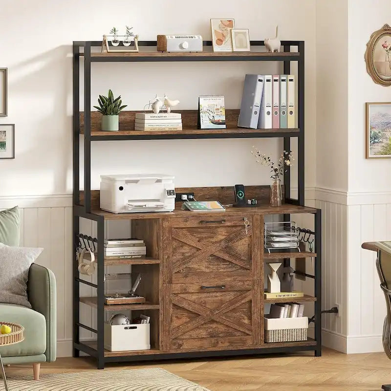 6 Layer File Cabinet Lock Vertical Filing Cabinet Charging Station