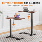Adjustable Mobile L-Shaped Desk with Lockable Casters - White/Brown