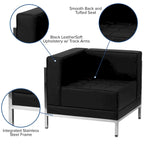 9 Piece LeatherSoft Modular Sectional Configuration - Stainless Steel Legs - 140.5W x 28.75 - 140.5D x 27.5H
