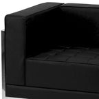 9 Piece LeatherSoft Modular Sectional Configuration - Stainless Steel Legs - 140.5W x 28.75 - 140.5D x 27.5H