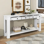 Console Table/Sofa Table with Storage Drawers and Bottom Shelf for Entryway Hallway