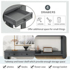 Console Table/Sofa Table with Storage Drawers and Bottom Shelf for Entryway Hallway