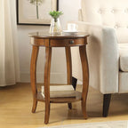 Walnut & Black End Tables by CUSchoice - 18Dia X 24H