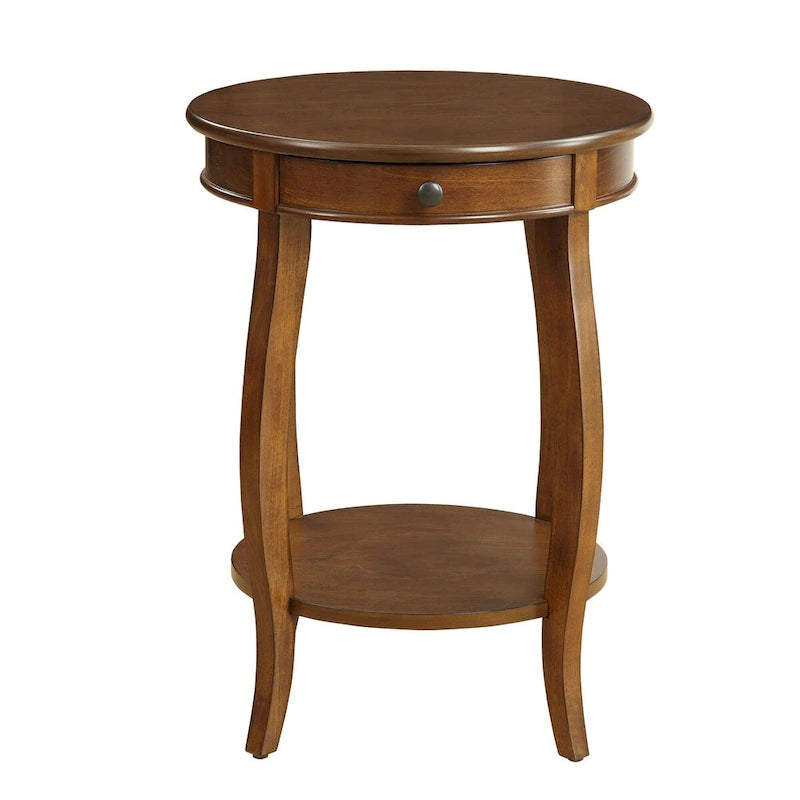 Walnut & Black End Tables by CUSchoice - 18Dia X 24H