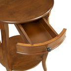 Walnut & Black End Tables by CUSchoice - 18Dia X 24H