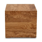 Macari Modern Natural Burl Wood Side Table - 18W x 18D x 16H