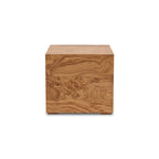 Macari Modern Natural Burl Wood Side Table - 18W x 18D x 16H