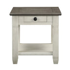 Antique Finish 1pc End Table with Drawer Bottom Shelf Wooden Side Table