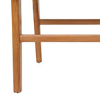 Woven Leather Dining Chairs with Teak Wood Frame - Set of 2