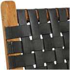 Woven Leather Dining Chairs with Teak Wood Frame - Set of 2