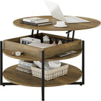 Wood Lift Top Circular Coffee Table - 31.5D x 31.5W x 17.35H