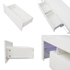 Modern TV Stand up to 70 TV with 2 Drawers & Shelves, LED Lights - 63W x 14D x 18H