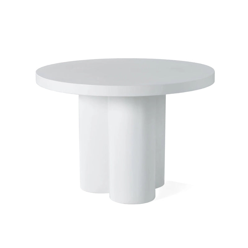 White Concrete Round End Table - Modern 3-Leg Design