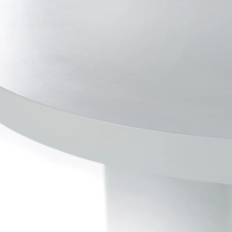 White Concrete Round End Table - Modern 3-Leg Design