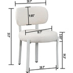 XINMICS Upholstered Modern Boucle Dining Room Chairs with White Metal Legs