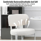 XINMICS Upholstered Modern Boucle Dining Room Chairs with White Metal Legs